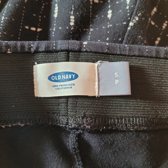 Old Navy Stretch Thick Leggings Black and White SP Elastic Waist - Picture 4 of 4